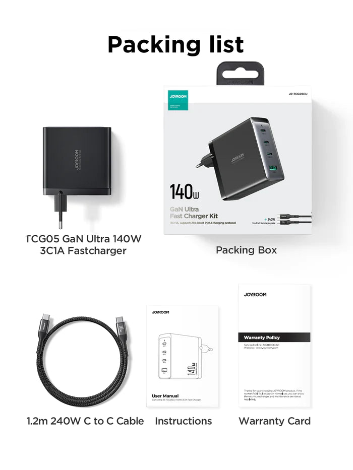 Chargeur Rapide GaN Ultra JR-TCG05 140W