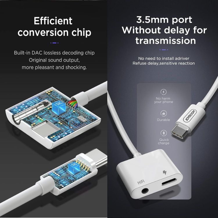 Adaptateur Convertisseur Audio SH-C1 - Type C vers HIFI + PD