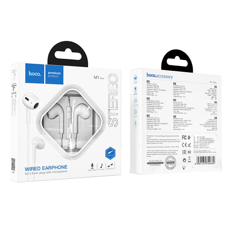 Ecouteurs M1 Max Hoco avec prise jack 3.5mm