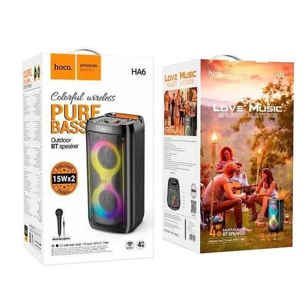 Enceinte Bluetooth portable sans fil avec microphone HOCO HA6