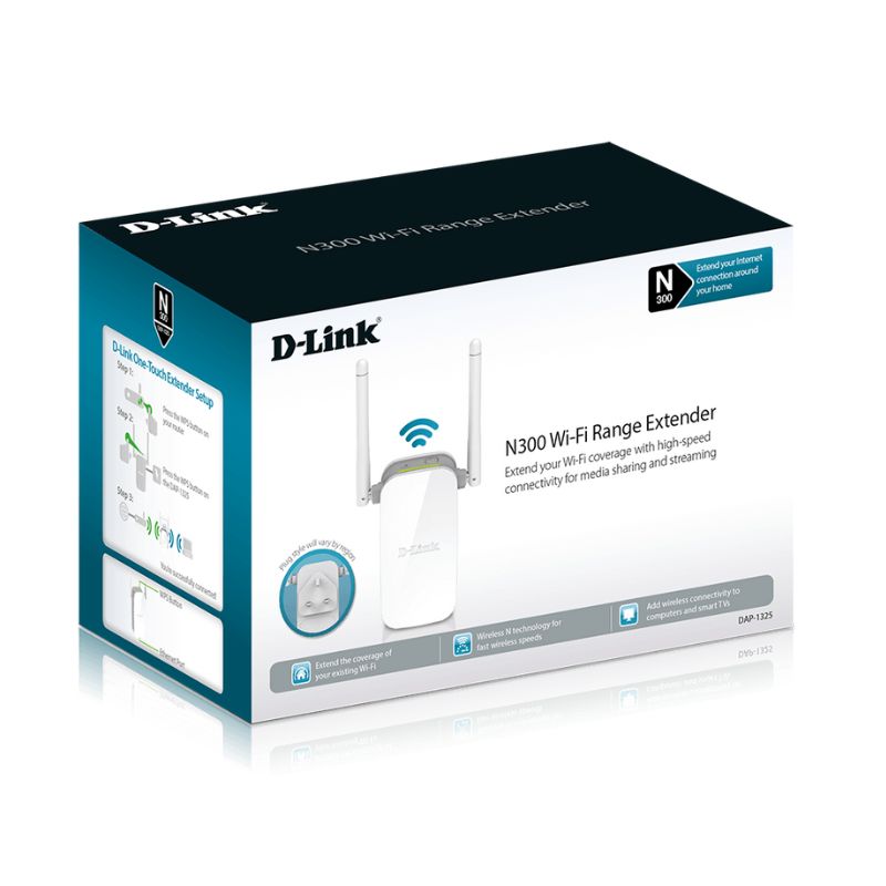 Répéteur Wi-Fi DAP-1325 N300 avec 2 Antennes Externes et Port 10/100Mbps