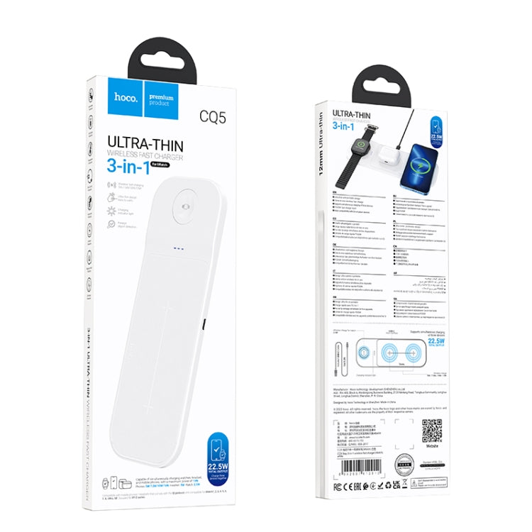 Chargeur sans fil Hoco CQ5 Step 3 en 1 pour iWatch