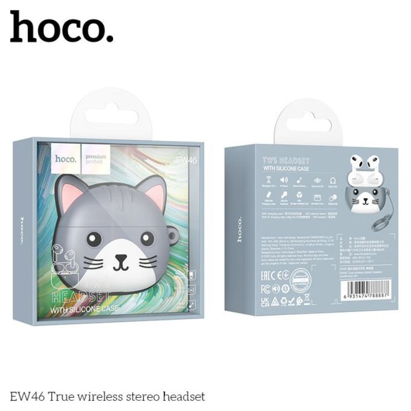Écouteurs Sans Fil TWS EW46 Hoco - avec Étui en Forme de Chat
