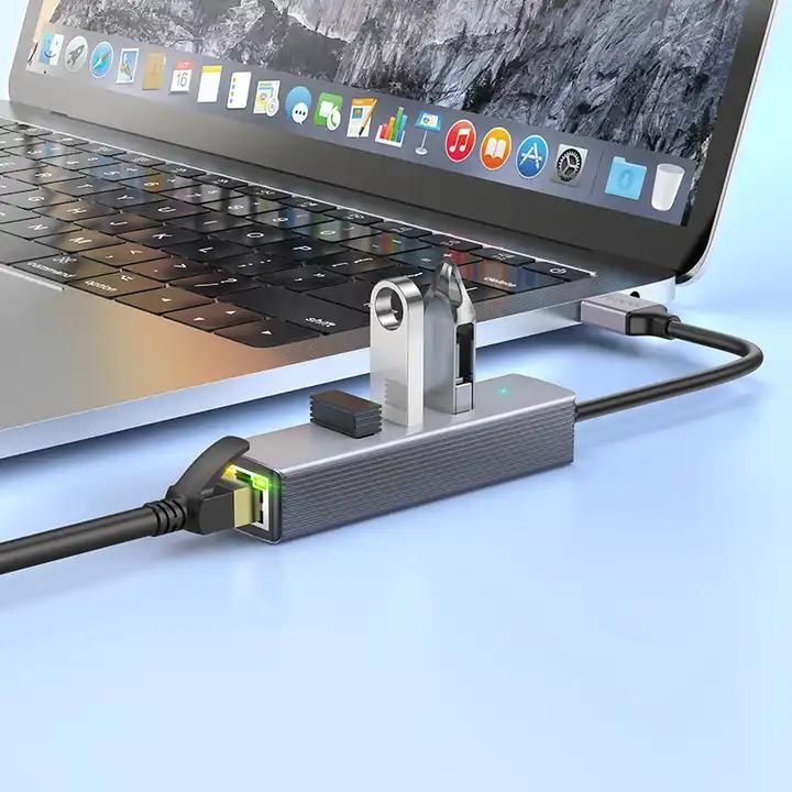 Hub HB34 USB vers USB 3*3.0 J45 HOCO Splitter Adapter