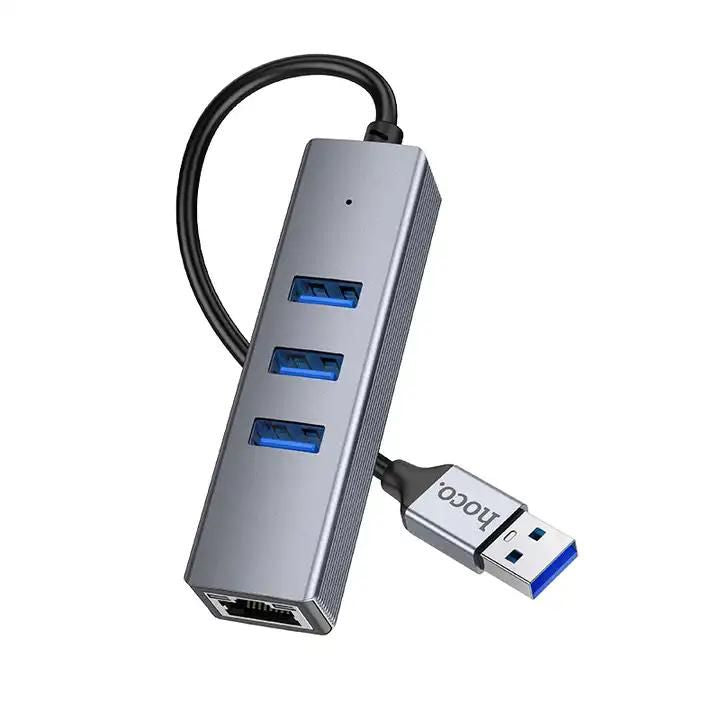 Hub HB34 USB vers USB 3*3.0 J45 HOCO Splitter Adapter