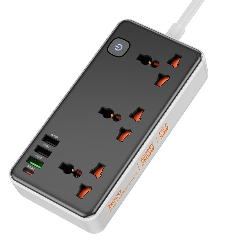 Multiprise AC8A Parasurtenseur Noir - HOCO