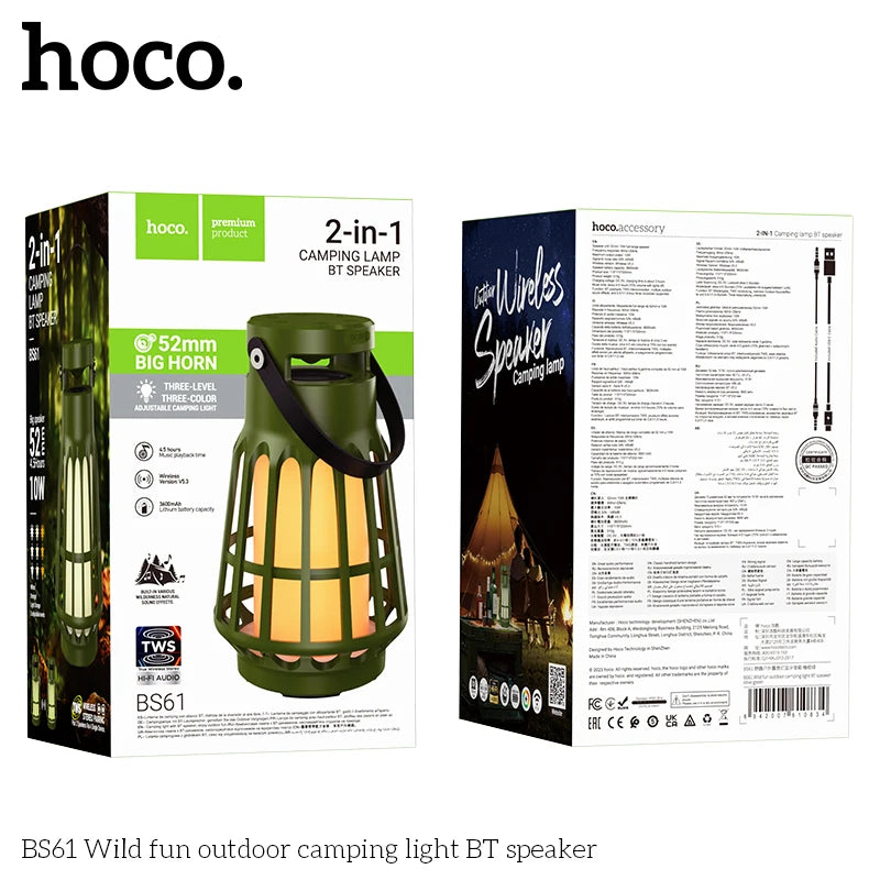 Haut Parleur + Lumières de Camping BS61 HOCO