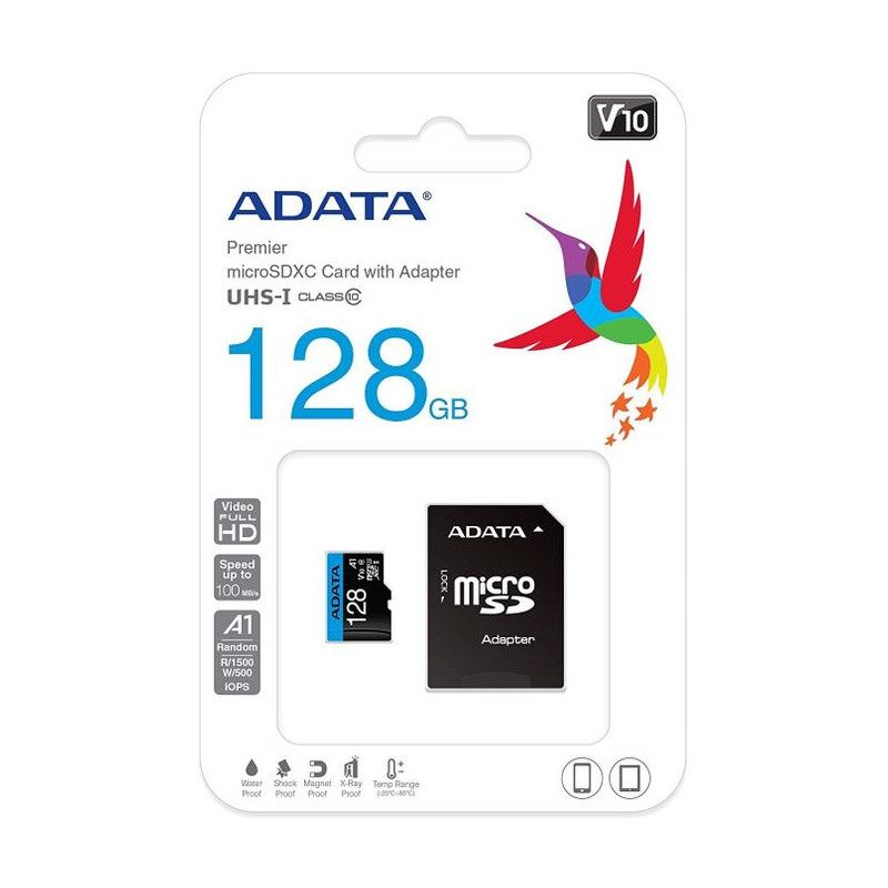 Carte mémoire ADATA Premier – 128 GB – microSDHC/SDXC UHS-I Class10