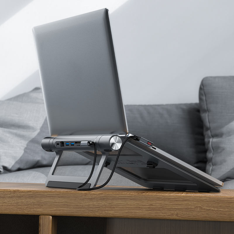 Support multifonctionnel pour ordinateur portable avec Hub E5 Plus