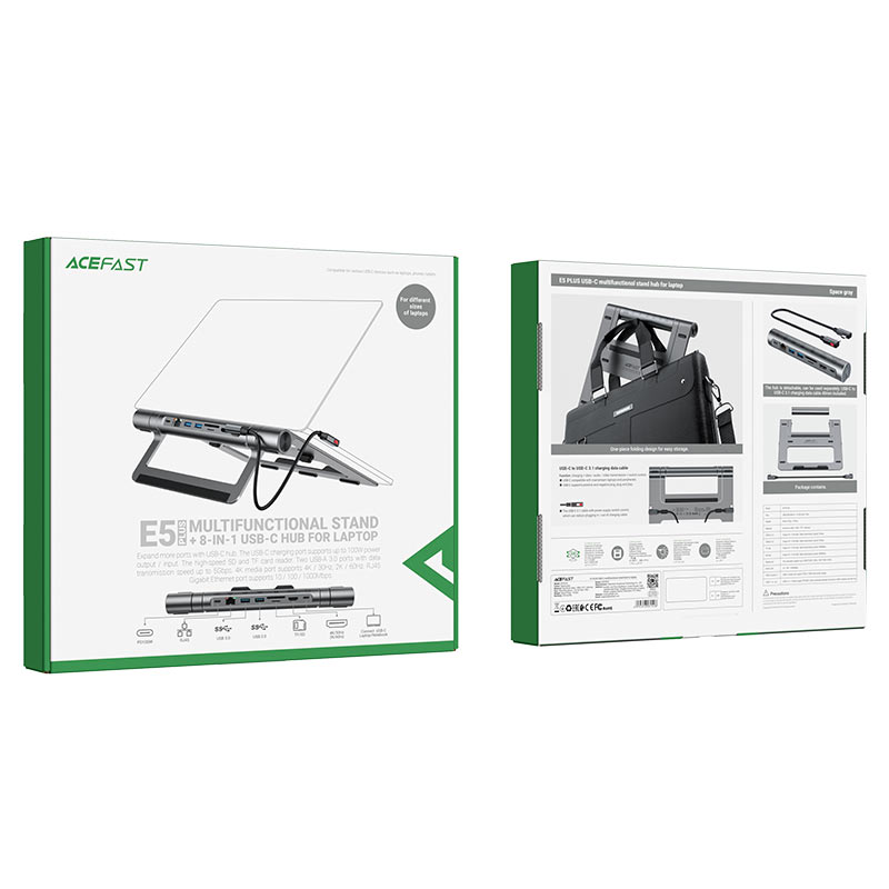 Support multifonctionnel pour ordinateur portable avec Hub E5 Plus