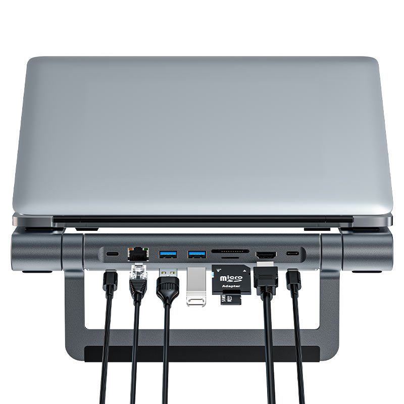 Support multifonctionnel pour ordinateur portable avec Hub E5 Plus