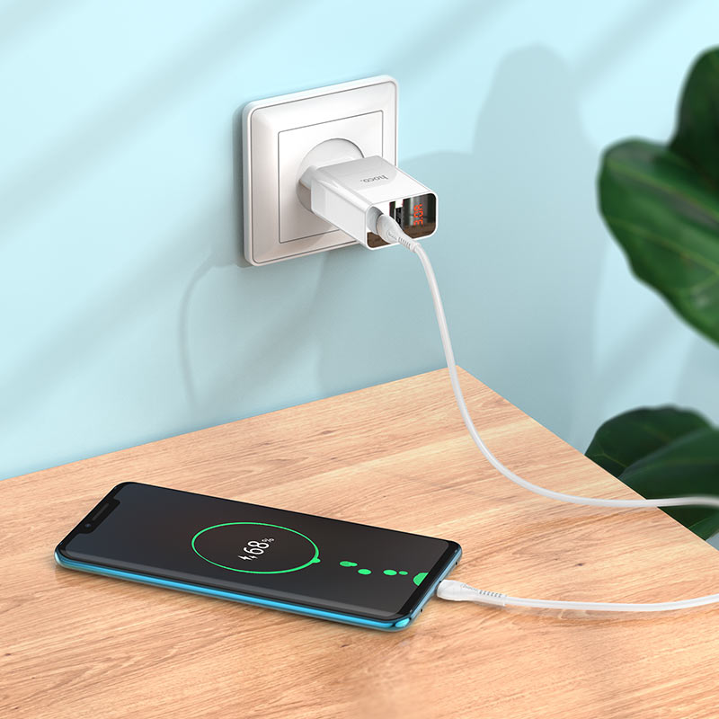 Chargeur Mural « C100A » PD20W + QC3.0 EU avec Câble