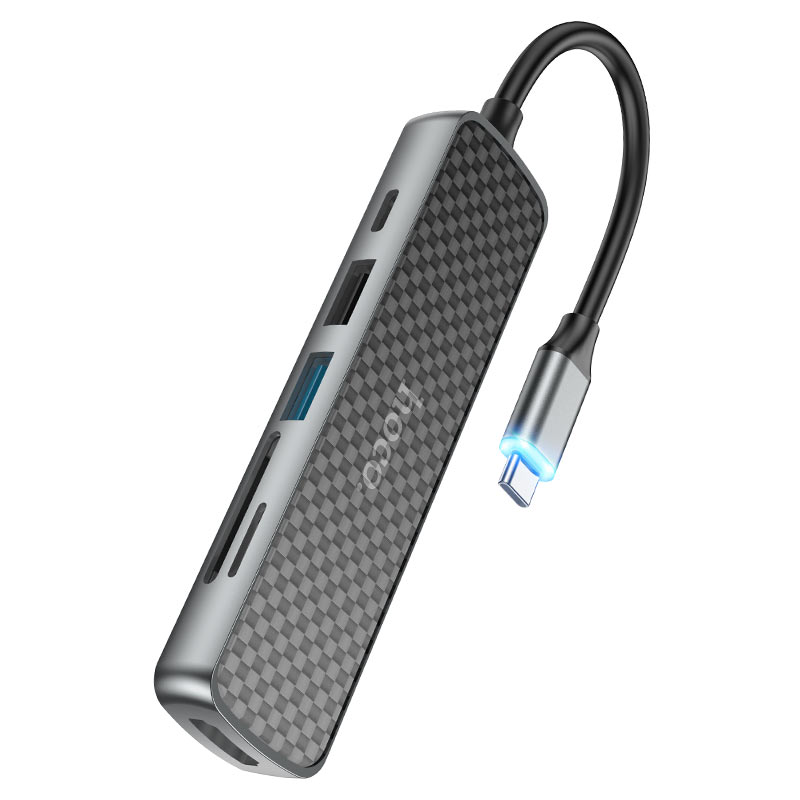 Hub de Type C "HB24 Easy Display" Hoco - HDMI + USB3.0 + USB2.0 + SD + TF + PD