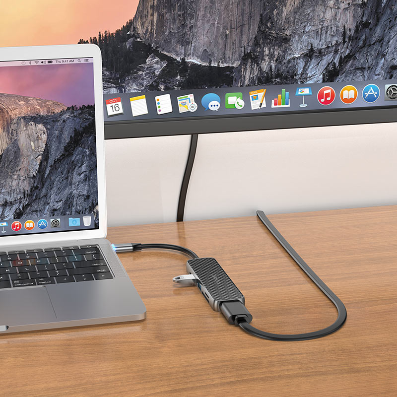 Hub de Type C "HB24 Easy Display" Hoco - HDMI + USB3.0 + USB2.0 + SD + TF + PD