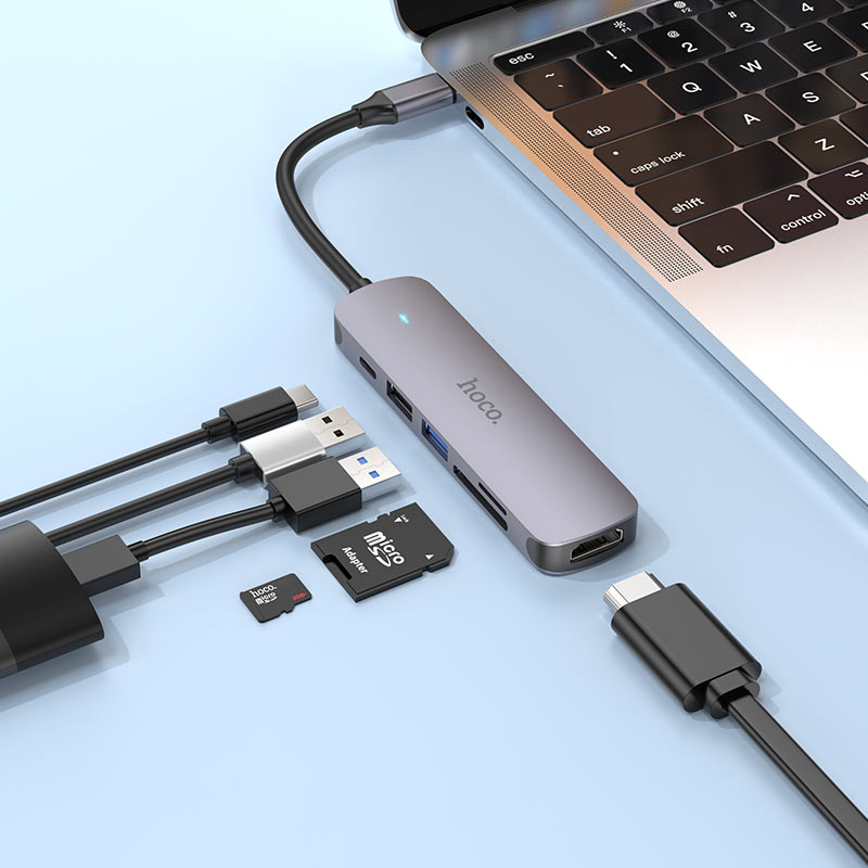 Hub Type-C "HB28" HDTV + PD + USB3.0 + USB2.0 + SD + TF