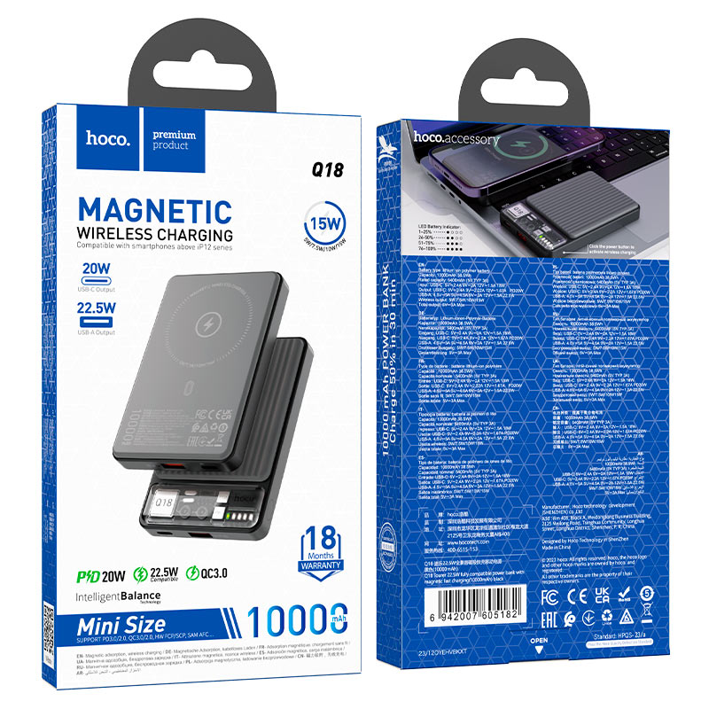 Power Bank "Q18 Tourer" 22,5W Charge Sans Fil 10000mAh